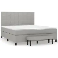 Syfax Boxspringbett mit Matratze Hellgrau 180x200 cm Stoff