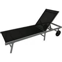 Express Rollenliege 200cm Aluminium silber Textilgewebe schwarz