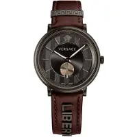Versace VBQ040017 V-Circle The Manifesto Edition schwarz braun Herren Uhr NEU