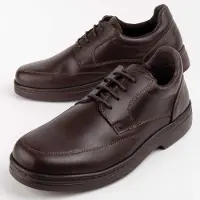 Purapiel Herren Oxford Schuh Komodo4 aus Leder, Braun, mit rutschfester Gummisohle und gepolsterter Innensohle