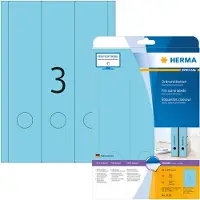 Herma Ordneretiketten A4, 297 x 61 mm, permanent haftend/bedruckbar, 60 Stück, blau