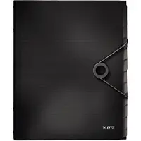 Leitz Dokumentenmappe Solid, DIN A4, 3 Schutzkappen, 12 Fächer, PP,schwarz