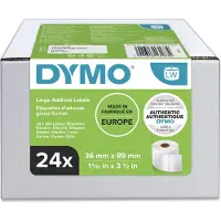 Dymo Adressetiketten S0722390, 36 x 89 mm, für Internetmarken, permanenthaftend, Papier, weiß, 24 Rollen mit jeweils 260 Stück