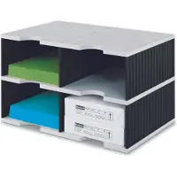 Styro Sortierstation styrodoc Jumbo, DIN C4, 2 Etagen/2-reihig/4 Fächer, schwarz