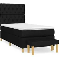 Syfax Boxspringbett mit Matratze Schwarz 80x200 cm Stoff