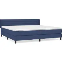 Syfax Boxspringbett mit Matratze Blau 200x200 cm Stoff
