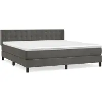 Syfax Boxspringbett mit Matratze Dunkelgrau 180x200 cm Samt