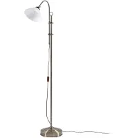 LINDBY Stehleuchte Otis, altmessing, Glas, 170 cm, E27