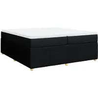 Syfax Boxspringbett mit Matratze Schwarz 200x200 cm Stoff