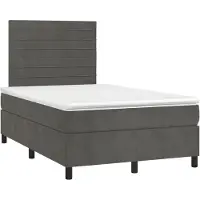Syfax Boxspringbett mit Matratze Dunkelgrau 120x200 cm Samt