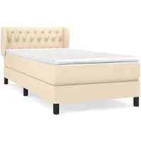 Syfax Boxspringbett mit Matratze Creme 90x190 cm Stoff