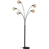 LINDBY Stehleuchte Lielle, Bambus natur, 5-flg., 190 cm