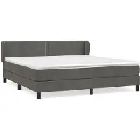 Syfax Boxspringbett mit Matratze Dunkelgrau 180x200 cm Samt