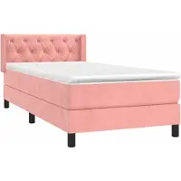 Syfax Boxspringbett mit Matratze Rosa 80x200 cm Samt