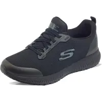 SKECHERS Squard SR Work Leichte elastische Spitzenturnschuhe für Frauen Schwarz – undefined / Schwarz