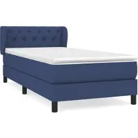Syfax Boxspringbett mit Matratze Blau 80x200 cm Stoff