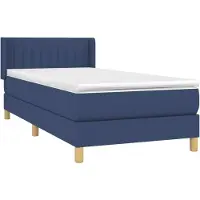 Syfax Boxspringbett mit Matratze Blau 80x200 cm Stoff
