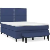 Syfax Boxspringbett mit Matratze Blau 140x190 cm Stoff