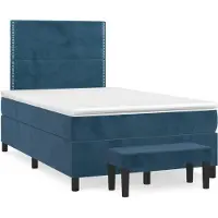 Syfax Boxspringbett mit Matratze Dunkelblau 120x200 cm Samt
