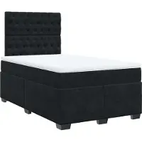 Syfax Boxspringbett mit Matratze Schwarz 120x200 cm Samt