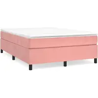 Syfax Boxspringbett mit Matratze Rosa 140x200 cm Samt