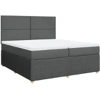 Syfax Boxspringbett mit Matratze Dunkelgrau 200x200 cm Stoff