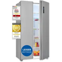 Exquisit Side-by-Side SBS546-040E inoxlook | No Frost | Nutzinhalt: 442 L | Temperaturregelung | Alarm