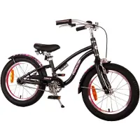 Tpfsports Miracle Cruiser Kinderfahrrad - Mädchen - 16 Zoll - Rücktritt + Handbremse - Mattschwarz
