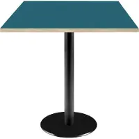 Restootab Tisch 70 x 70 cm – blaues Rom-Modell mit Holzkanten