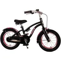 Tpfsports Miracle Cruiser Kinderfahrrad - Mädchen - 14 Zoll - Rücktritt + Handbremse - Mattschwarz