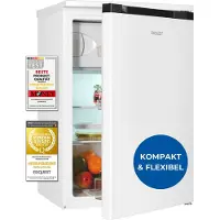 Exquisit Kühlschrank mit 4-Sterne-Gefrierfach, KS515-4-051C weiss, 107 Liter, 2 Ablagen, Gemüseschublade, Türanschlag wechselbar, 55 cm Breite