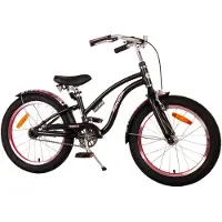Tpfsports Miracle Cruiser Kinderfahrrad - Mädchen - 18 Zoll - Rücktritt + Handbremse - Mattschwarz