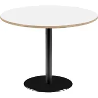 Restootab Runder Tisch Ø 120 cm – weißes Rom-Modell mit Holzkanten