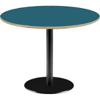 Restootab Runder Tisch Ø 120 cm – blaues Rom-Modell mit Holzkanten