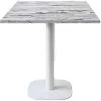 Restootab Tisch 70 x 70 cm – rundes Modell, weißes Bein aus isländischer Eiche