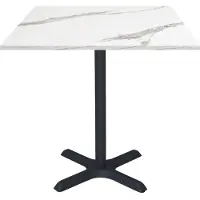 Restootab Tisch 70 x 70 cm – Modell Dina aus weißem Marmor
