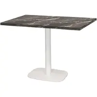 Restootab Tisch 120 x 70 cm – runder Sockel aus weißem Königsmarmor