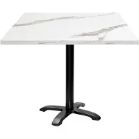 Restootab Tisch 90 x 90 cm – Modell Bazila aus weißem Marmor