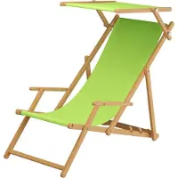 Erst-Holz Liegestuhl pistazie Gartenliege Sonnenliege Sonnendach Strandstuhl Buche klappbar 10-306 N S