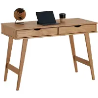 Idimex Schreibtisch MILO mit 2 Schubkasten, Massivholz, Eiche farben stabil und langlebig, ideal für Home-Office, Schubladen für Stauraum