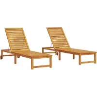 vidaXL Möbel Sonnenliegen 2 Stück Massivholz Akazie, Sonnenliege Massivholz Akazie - Gartenliegen 3333828