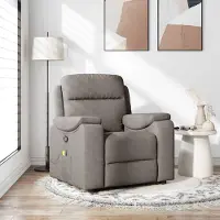 vidaXL Hochwertig Massagesessel Taupe Stoff 4015697
