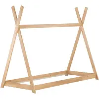 Erst-Holz Holz-Bett in Tipi-Form, Kinderbett 90x200 Buche massiv geölt, Zubehör wählbar V-60.71-09Rollrost und Matratze inkl.