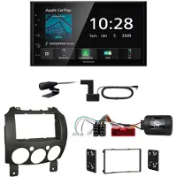 Kenwood DMX-5020DABS CarPlay Android Auto USB Einbauset für Mazda 2 2008-2014