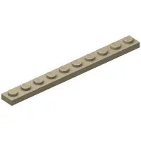 LEGO 1x10 Platten 4477 - 250 Stück Dunkles Beige