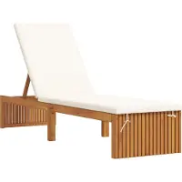 vidaXL Möbel Sonnenliege mit Kissen 200x55x30 cm aus massivem Akazienholz - Gartenliegen 4108115