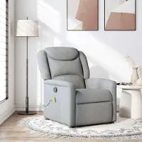 vidaXL Hochwertig Massagesessel Hellgrau Stoff 4015606