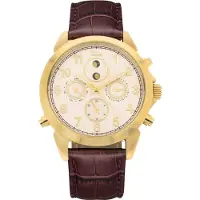 Madre Selva Herren-Armbanduhr ‚Santos‘ – SONNE/MOND-Phase – Automatik – Vergoldet – Geliefert in -Geschenkbox