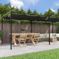 vidaXL Cloris Designermöbel Pergola mit Schiebedach Anthrazit 589x292x230 cm 2024 Neu