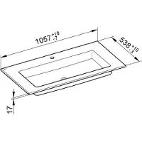 Keuco Royal 60 Keramik-Waschtisch 1055 x 538 mm für 1-Loch-Armaturen - weiß - 32150311001